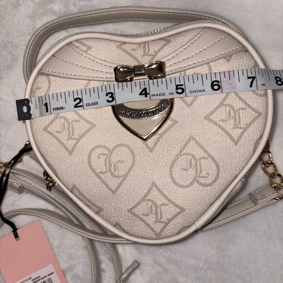 Juicy Couture Crystal Precious Moments Heart Crossbody In Cream Ivory Gold NWT - Picture 6 of 9